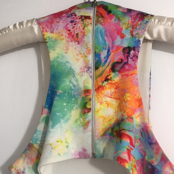 ASOS Multi-Color Midi Dress with Back Cut-Out - Picture 3 of 5